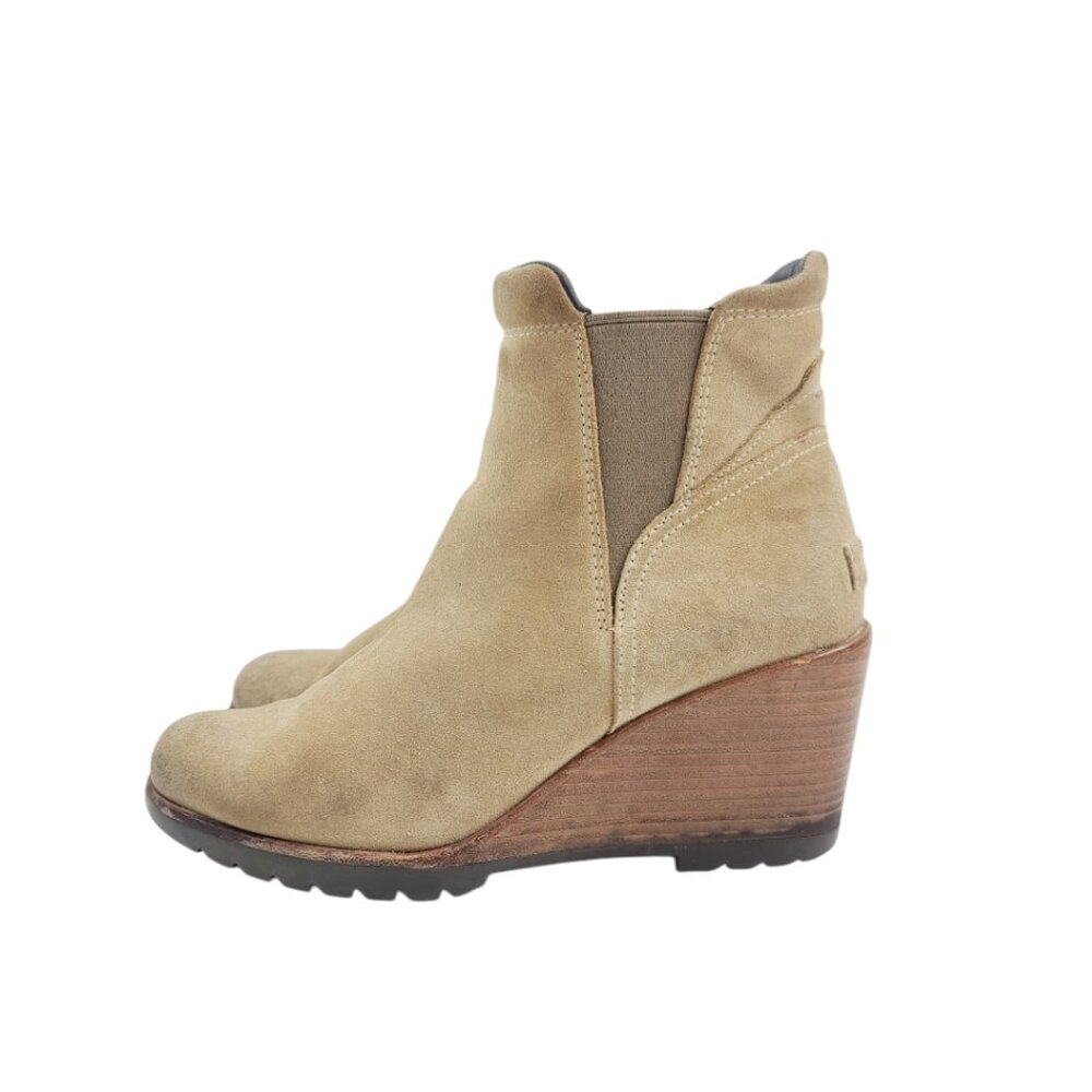 Sorel Women's Brown After Hours NL2567-214 Leather Wedge Chelsea Boots‎ Size 9.5